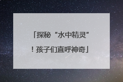 探秘“水中精灵”！孩子们直呼神奇